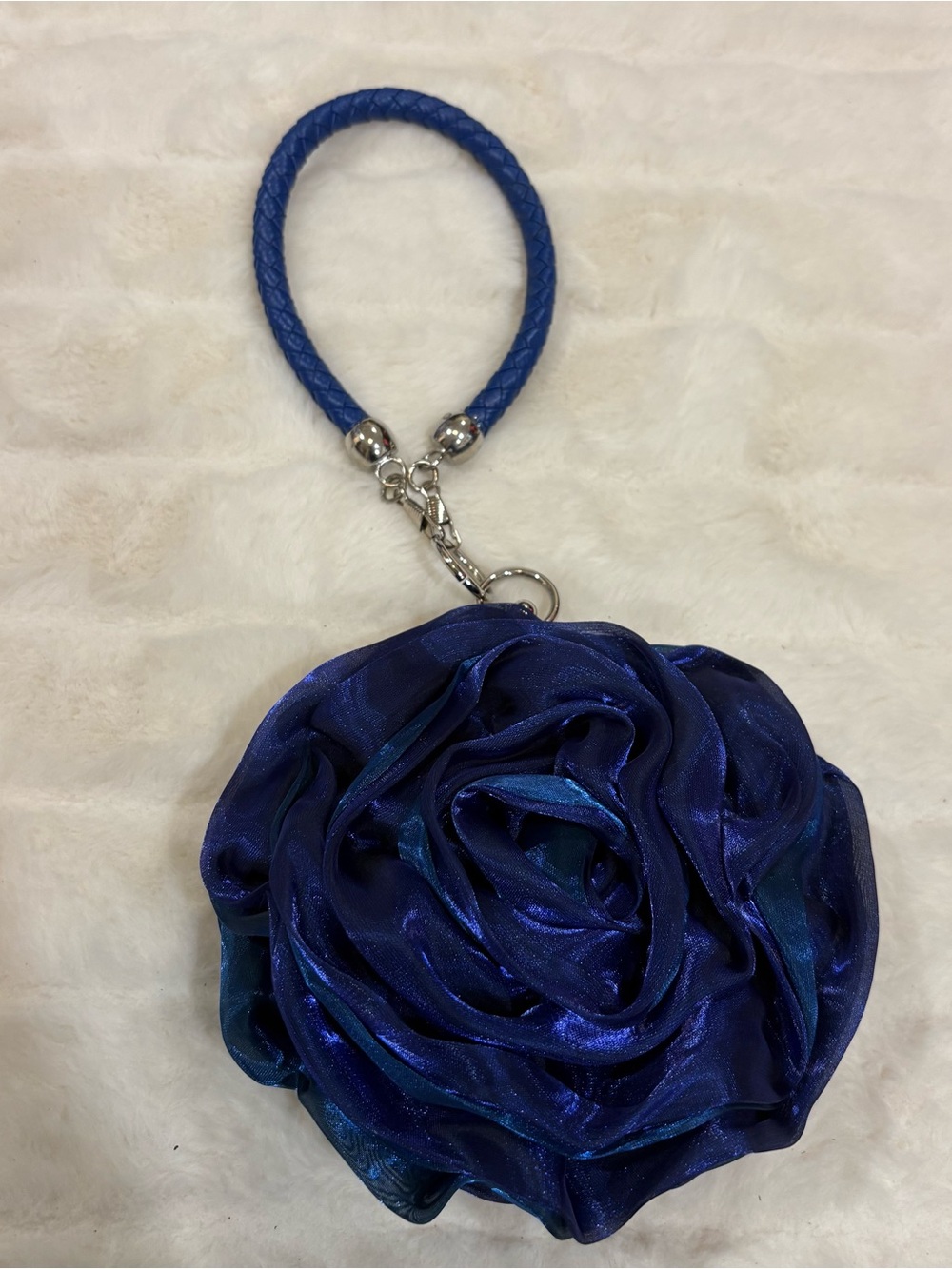 Vintage Blue Rose Wristlet Clutch